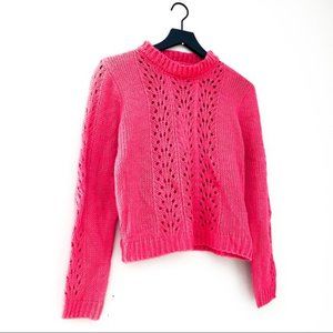 NWT Nordstrom Women's Hot Pink Woven Sweater